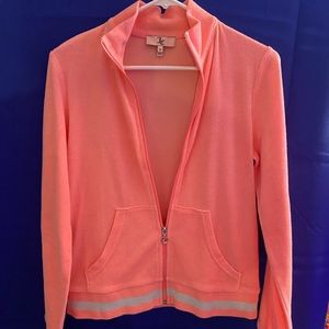 Spring pink/coral zip up track suit top